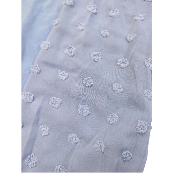Shein Textured Dot Sleeve Blouse Light Blue Medium - Picture 4 of 6